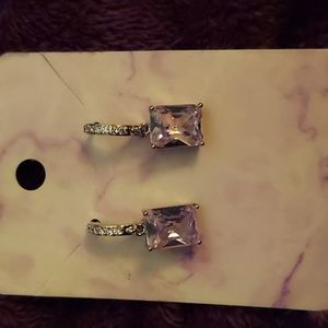Nice crystal earrings with a light pink stone.